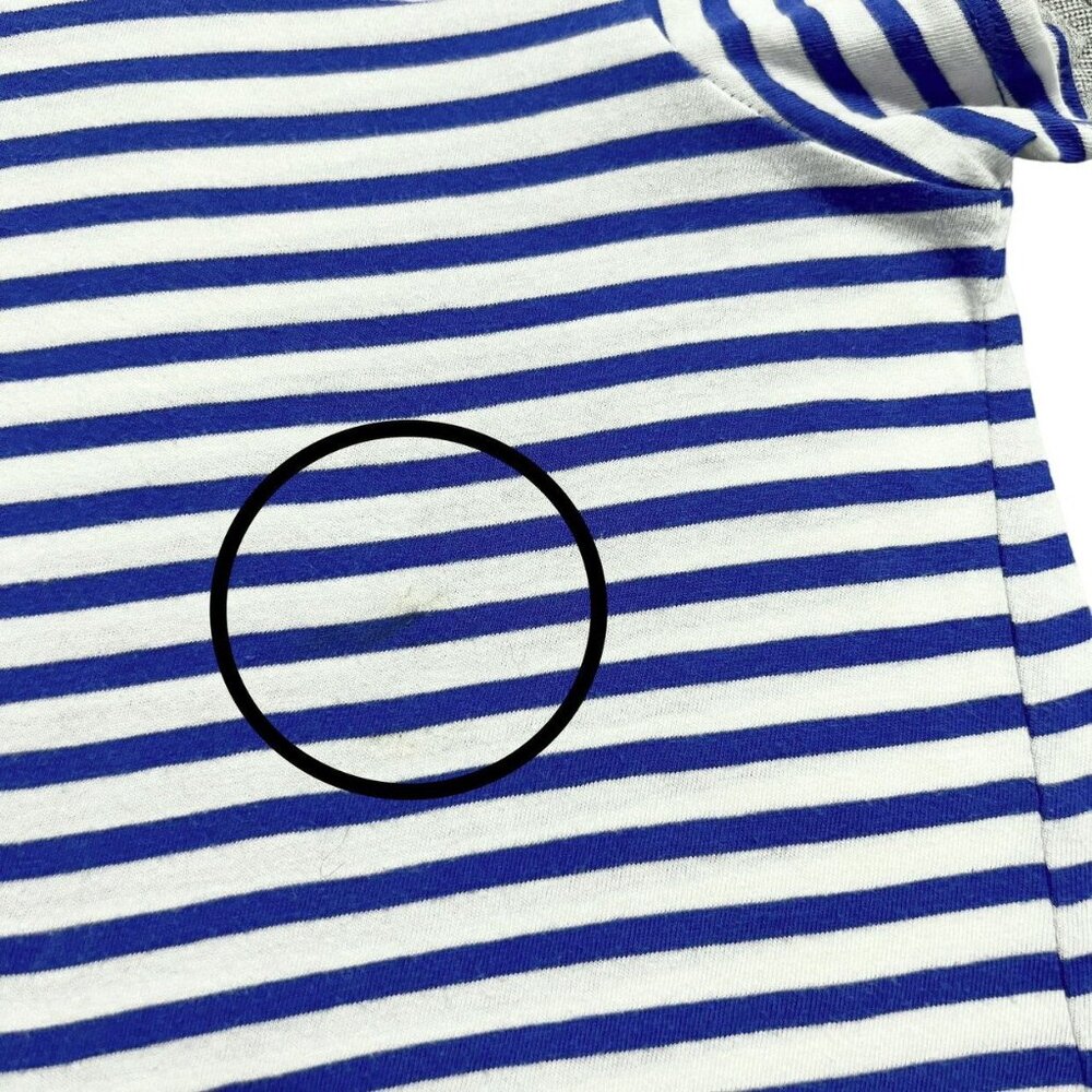 Crewcuts Sz M Blue Striped Flutter Sleeve Top - Picture 3 of 5